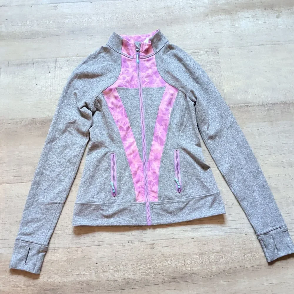 Ivivva By Lululemon Girls size X1 Perfect Your Practice jacket Thumbholes Grey